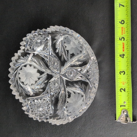 VTG BRILLIANT CUT GLASS ROUND SMALL BOWL - Picture 5 of 9